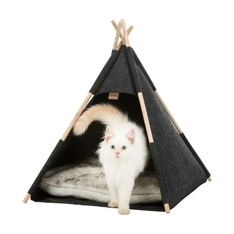 Trixie kattenmand tipi vilt, antraciet, 55 x 55 x 65 cm