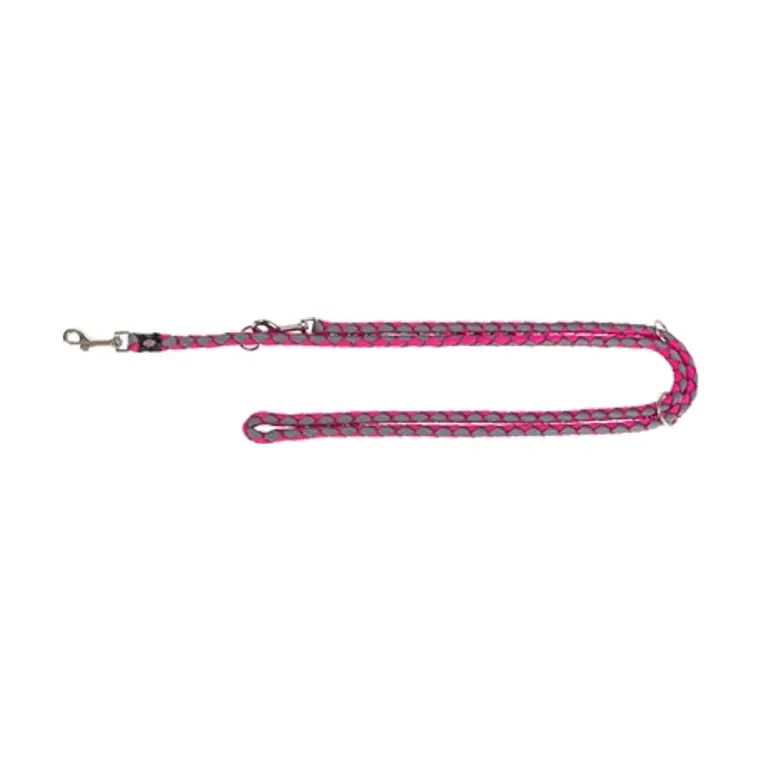 Trixie hondenriem Cavo verstelbaar, fuchsia/grijs, 200 x 1,2 cm