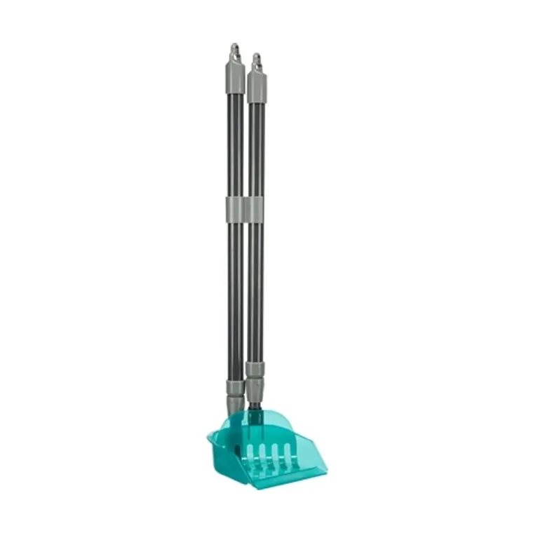 Trixie vuilblik met Hark, grijs/blauw, 57-102 cm