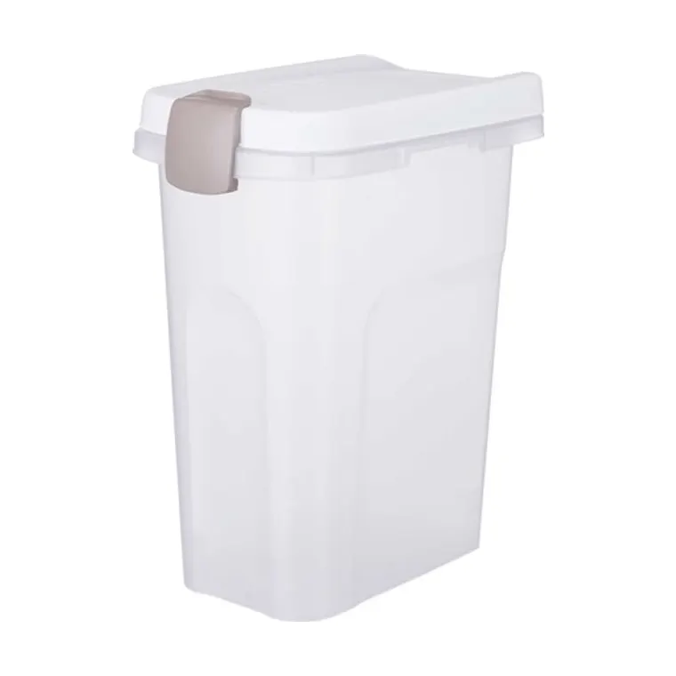 Trixie voerton luchtdicht afsluitbaar kunststof, transparant wit, 15 l 22 x 34 x 41,5 cm