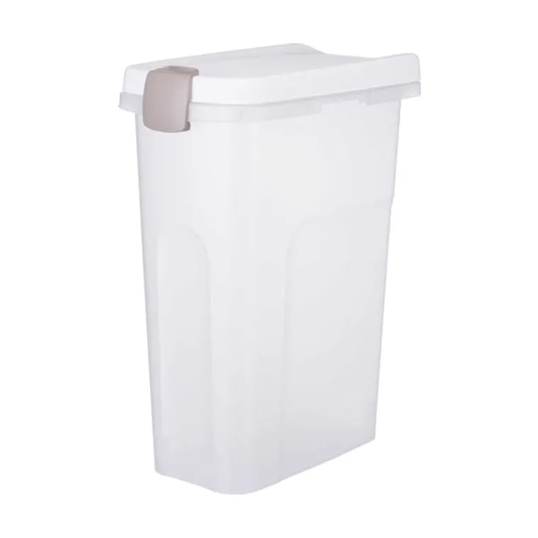 Trixie voerton luchtdicht afsluitbaar kunststof, transparant wit, 25 l 23 x 39 x 51 cm