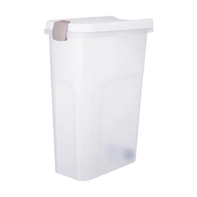 Trixie voerton luchtdicht afsluitbaar kunststof, transparant wit, 40 l 26,5 x 44,5 x 61,5 cm
