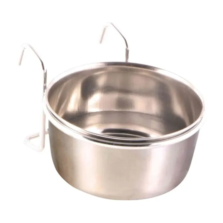 Trixie Food Bowl stainless steel + Holder, 300ML 9 cm