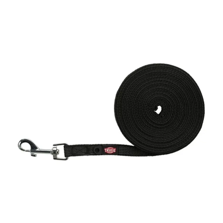 Trixie hondenriem sleeplijn met rubber bekleed, zwart, 5 m x 1,5 cm