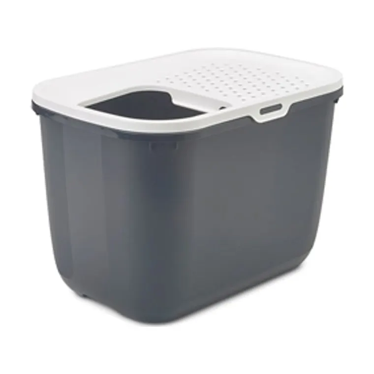 Savic kattenbak Hop in, antraciet/wit, 58,5 x 39 x 39,5 cm