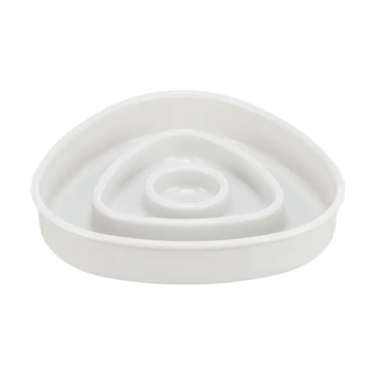 Trixie voerbak slowfeeder kunststof/TPR, grijs, 15 x 15 cm 350 ml