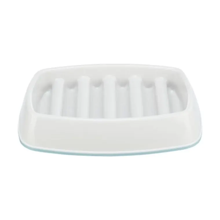 Trixie voerbak slowfeeder kunststof/TPR, grijs, 21 x 14 cm 250 ml