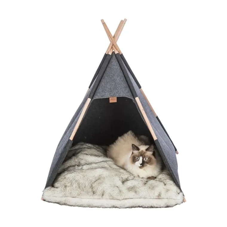 Trixie schuilplaats tipi vilt, antraciet, 70 x 70 x 70 cm