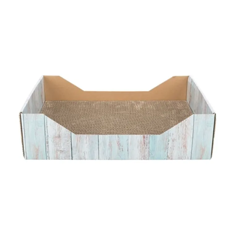 Trixie krabmand karton kattenkruid, turquoise, 45 x 33 x 12 cm