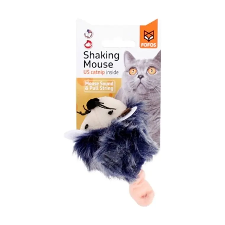 Fofos Shaking Mouse grey, 12 × 6 × 6 cm