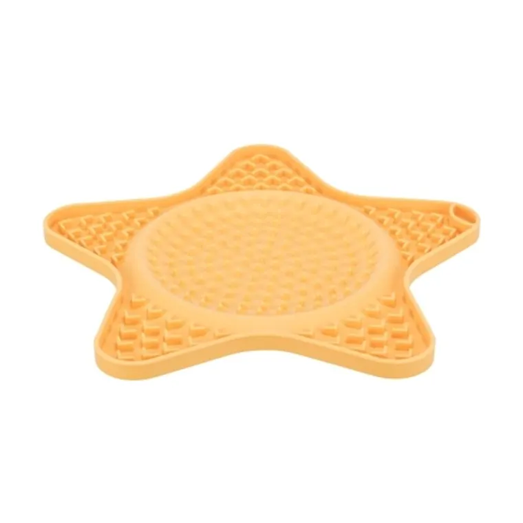 Trixie Lick'n'snack mat ster siliconen, geel, 23,5 cm