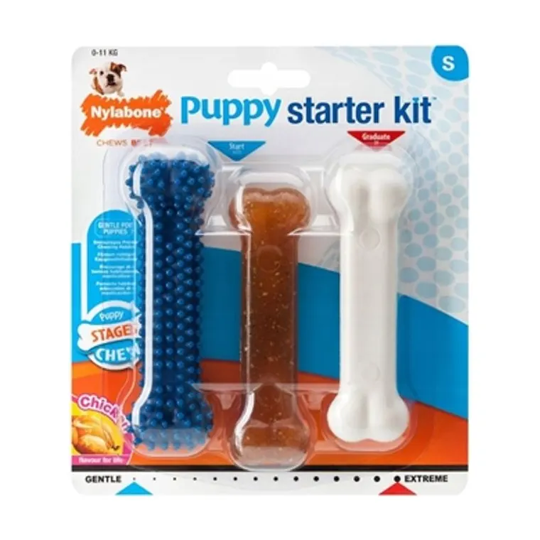 Nylabone Puppy Chew Puppy Starter Kit kip, tot 11 kg