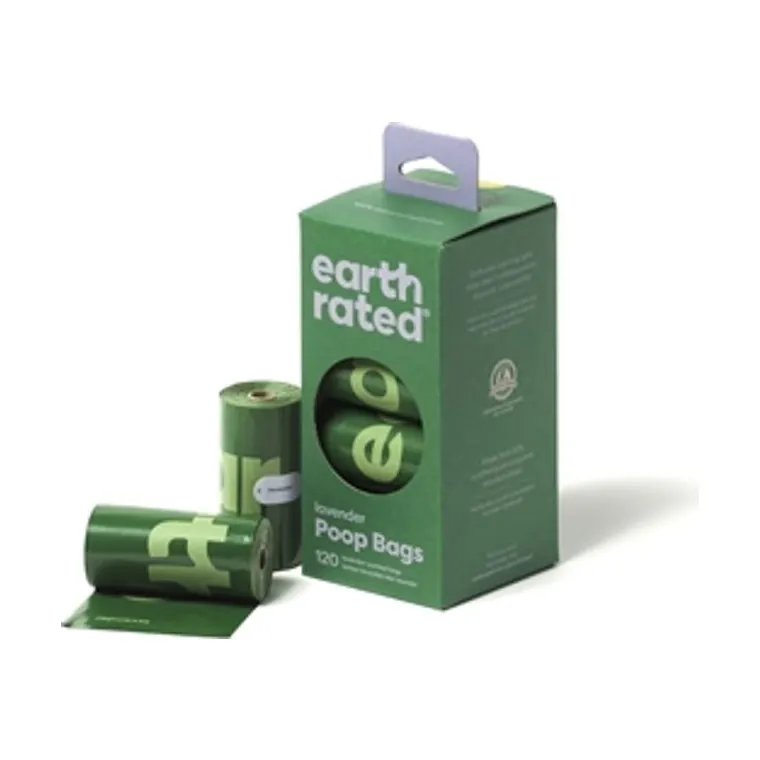 Earth Rated poepzakjes lavendel gerecycled, 8 x 15-pack