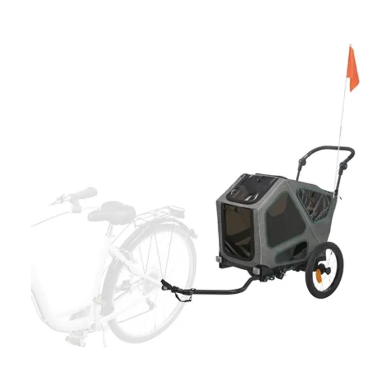 Trixie fietskar, grijs/salie, 62 x 80-130 x 92 cm