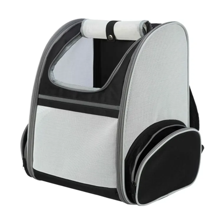 Trixie hondentas rugtas Chloe, lichtgrijs/zwart, 39 x 27 x 43 cm