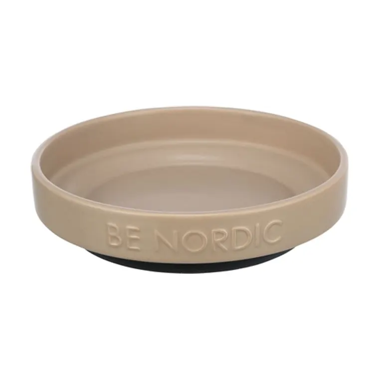 Trixie Be Nordic voerbak kat keramiek/rubber, taupe, 16 cm