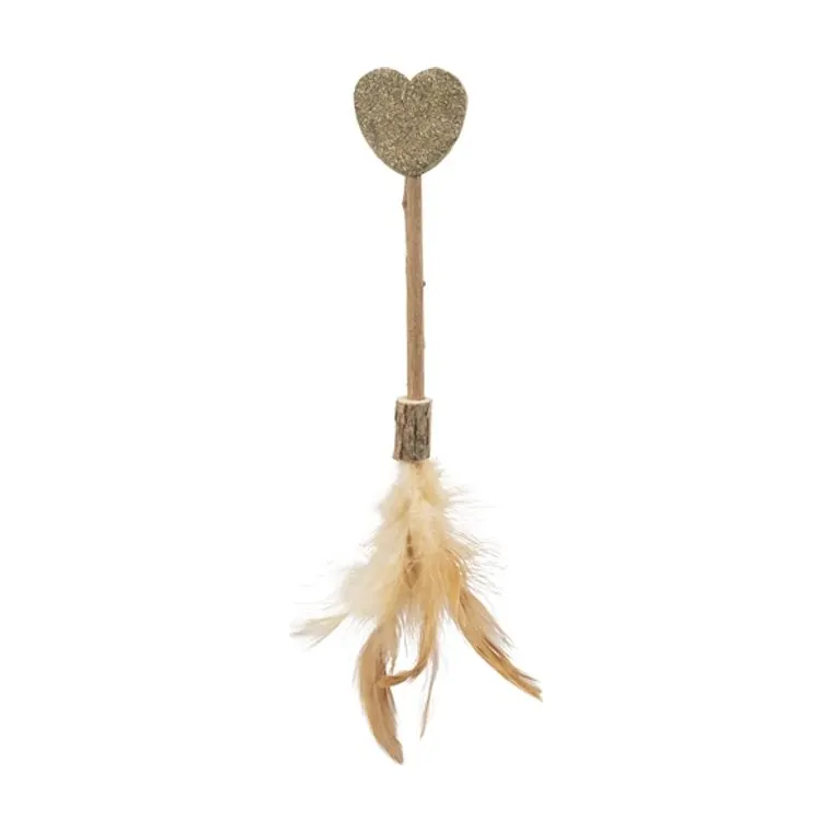 Trixie Matatabi Lolly hart kattenkruid kattenspeelgoed met veren, 23 cm