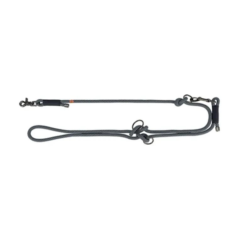 Trixie Soft Rope hondenriem verstelbaar, zwart/grijs, 200 x 1 cm