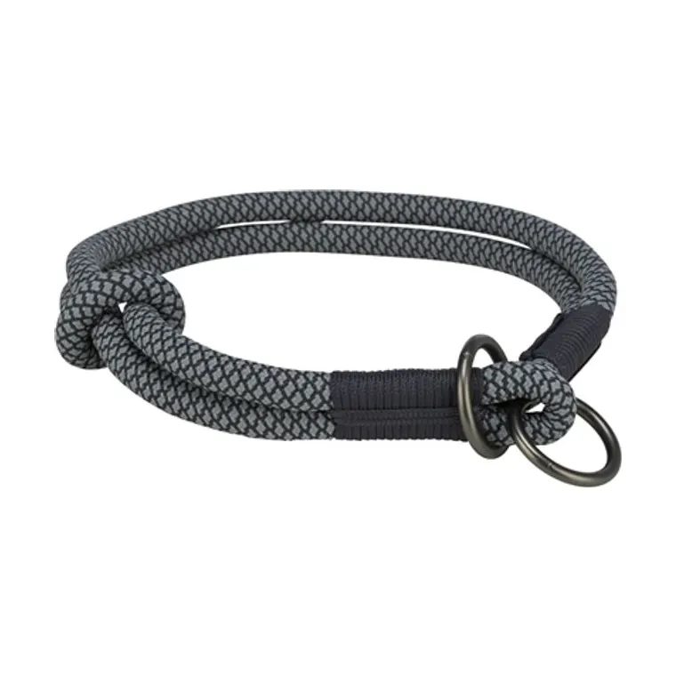 Trixie hondenhalsband zacht halfslip, zwart/grijs, 55 x 1 cm