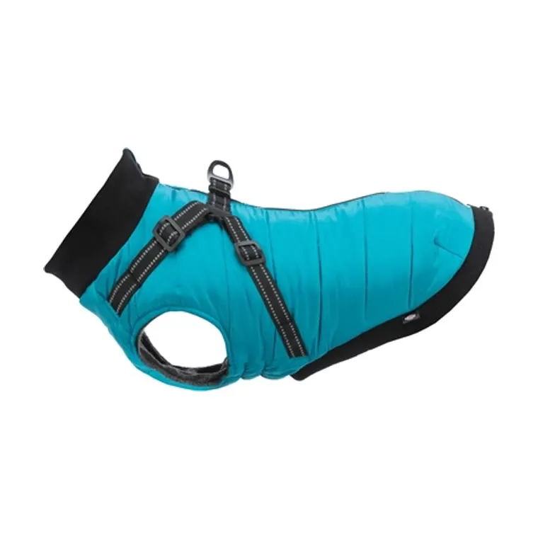 Trixie hondenjas Pontis met tuig, Aqua, 45 cm