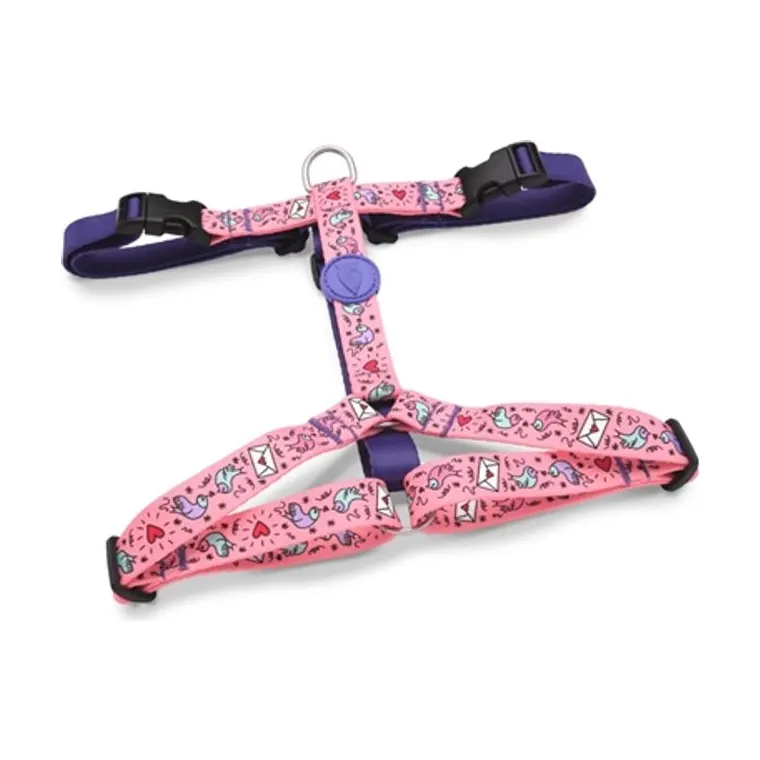 Morso hondentuig H-tuig gerecycled Sweet Tweet, roze, 60-80 x 2,5 cm
