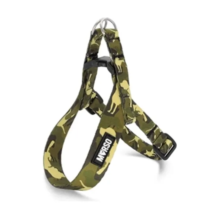 Morso mini hondentuig verstelbaar gerecycled Full Metal Dog, bruin, 24-32 x 1,5 cm