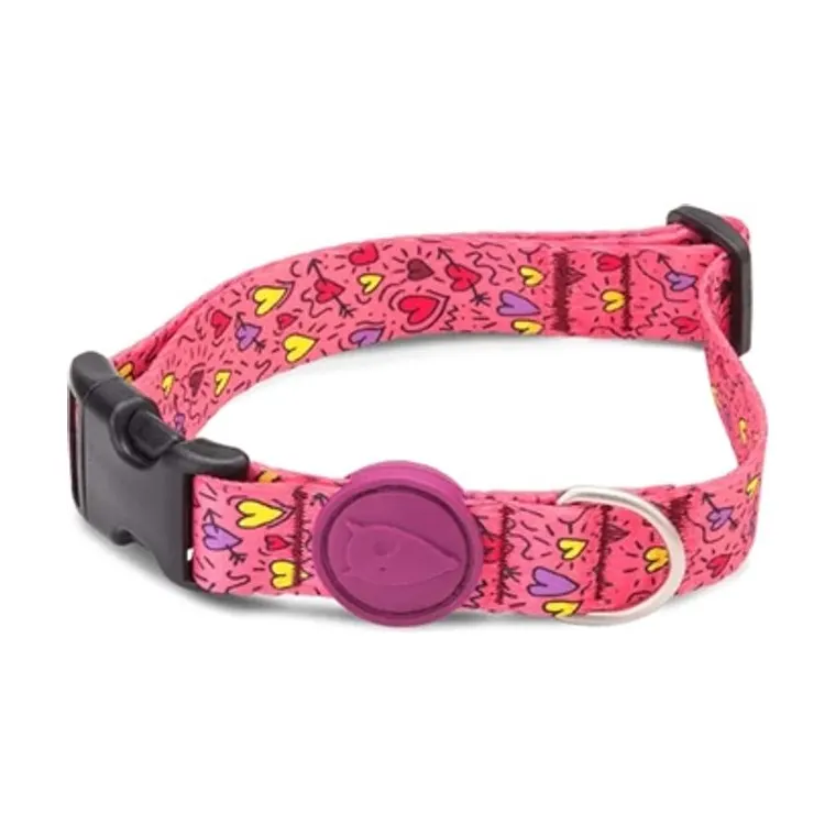 Morso hondenhalsband gerecycled Pink Think, roze, 30-42 x 1,5 cm