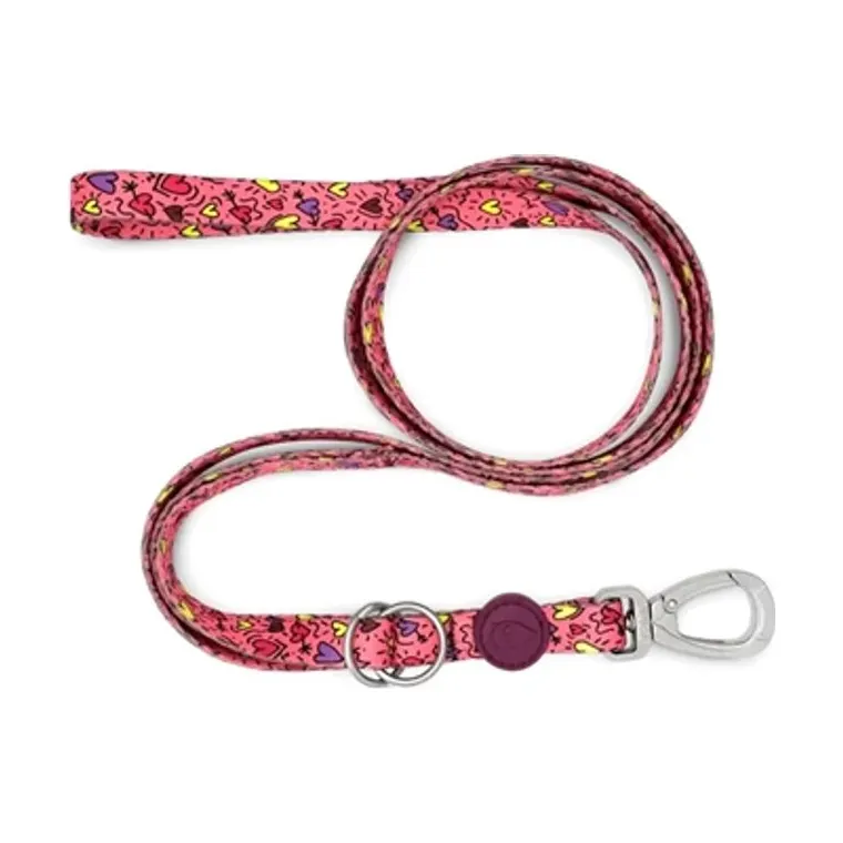 Morso hondenriem verstelbaar gerecycled Pink Think, roze, 75-230 x 1,5 cm 4-20 kg