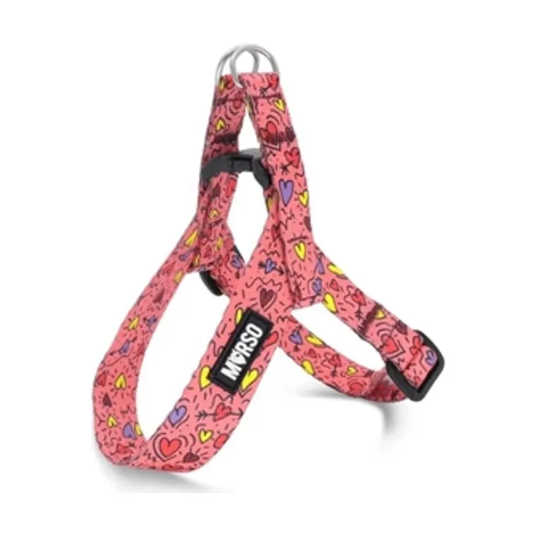 Morso mini hondentuig verstelbaar gerecycled Pink Think, roze, 24-32 x 1,5 cm