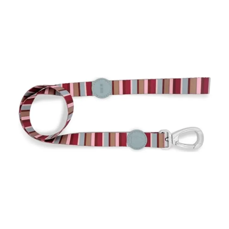 Morso hondenriem gerecycled Skyline, rood/roze, 120 x 1,5 cm tot 6 kg