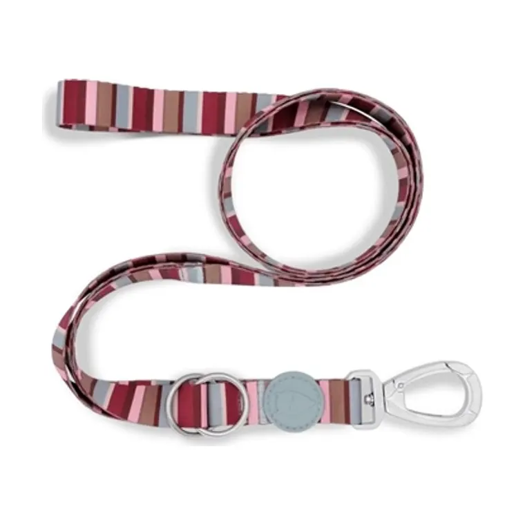 Morso hondenriem verstelbaar gerecycled Skyline, rood/roze, 75-230 x 1,5 cm 4-20 kg