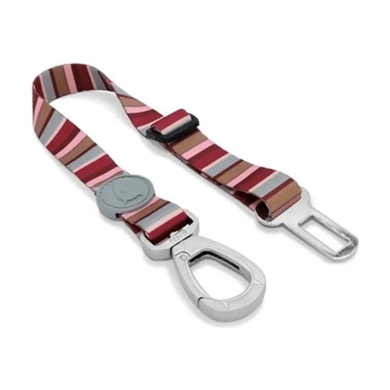 Morso honden autogordel gerecycled Skyline, rood/roze, 40-65 x 1,5 cm tot 20 kg