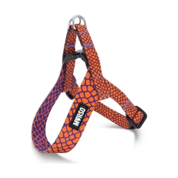Morso mini hondentuig verstelbaar gerecycled Urban Lizard, rood, 29-38 x 2,5 cm