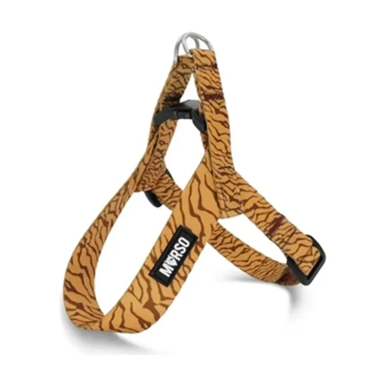Morso mini hondentuig verstelbaar gerecycled Jungle Drum, oranje, 24-32 x 1,5 cm