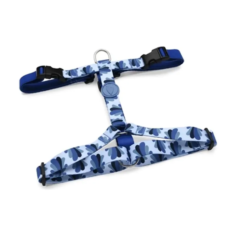 Morso hondentuig H-tuig gerecycled Splash, blauw, 60-80 x 2,5 cm