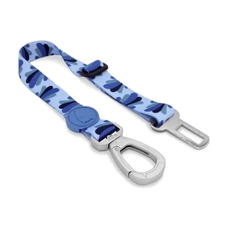 Morso honden autogordel gerecycled Splash, blauw, 40-65 x 1,5 cm tot 20 kg