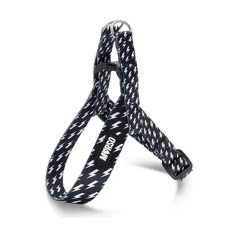 Morso mini hondentuig verstelbaar gerecycled Power Flow, zwart, 29-38 x 2,5 cm