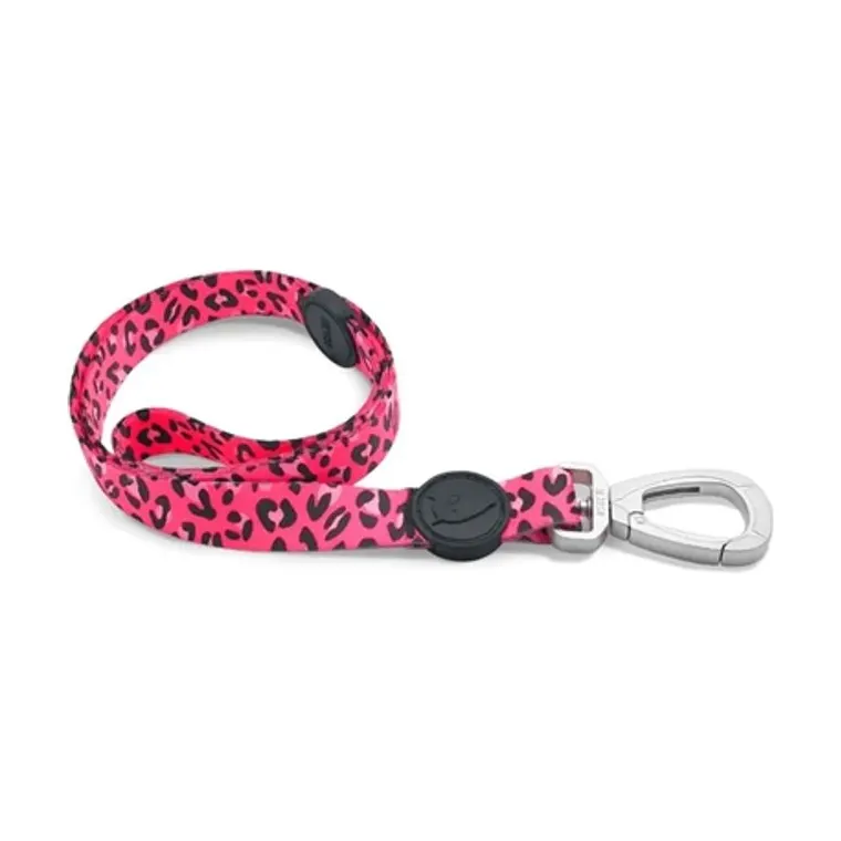 Morso hondenriem gerecycled Bubble, luipaardprint roze, 120 x 1,5 cm 6-20 kg