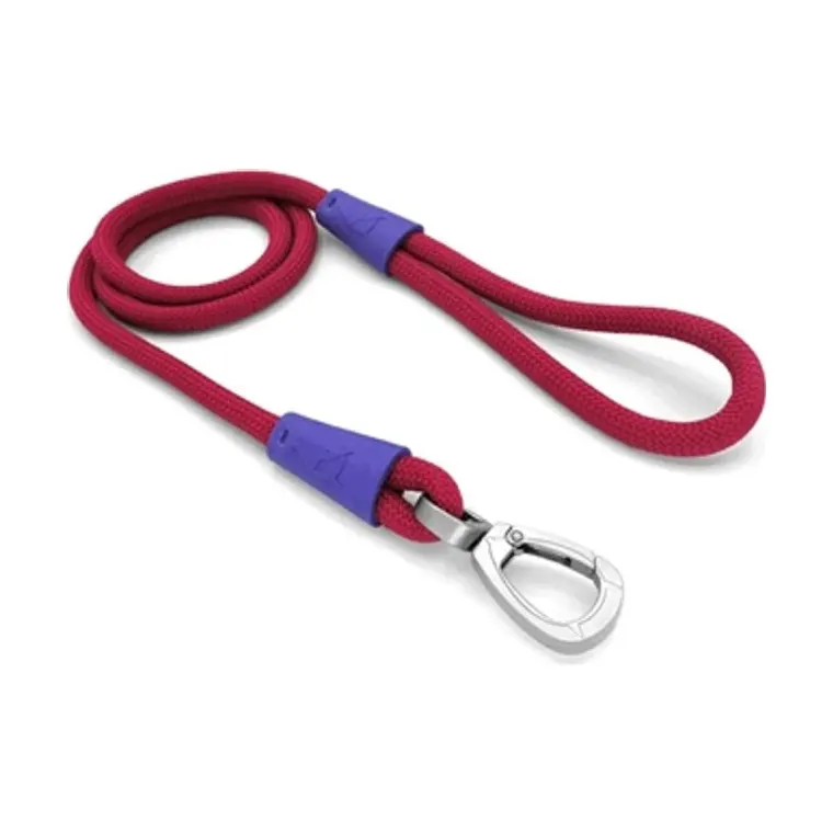 Morso hondenriem Regular Rope gerecycled Red Velvet, rood, 120 x 1 cm