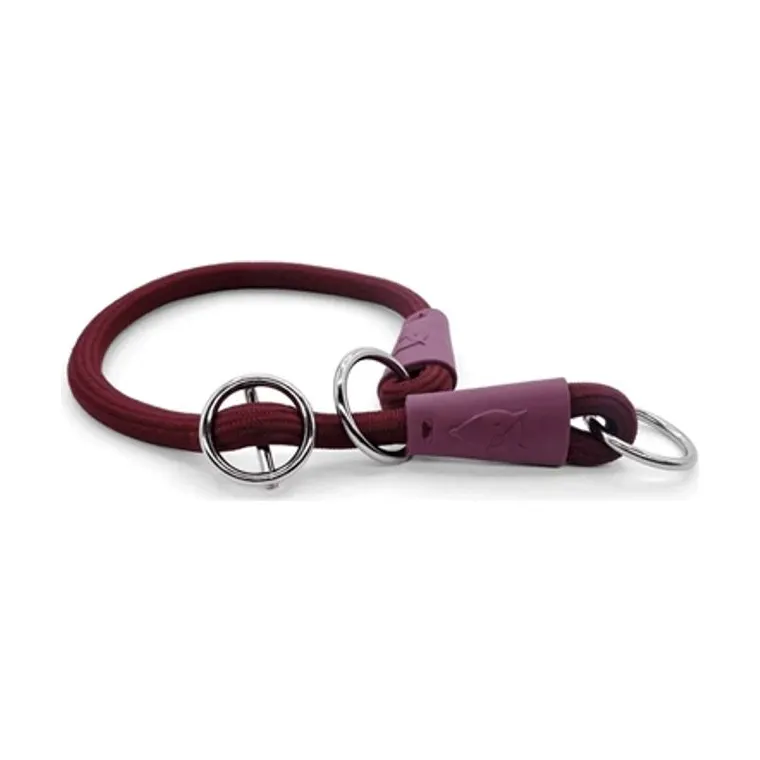 Morso halfslip hondenhalsband Soft Rope gerecycled, plum paars, 55 x 1 cm