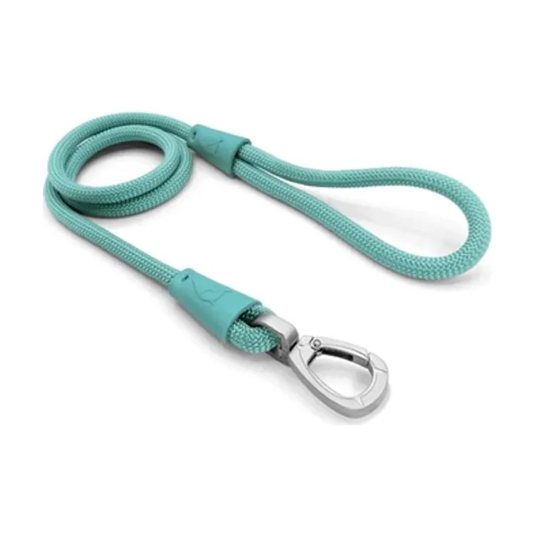 Morso hondenriem Regular Rope gerecycled, aquamarijn blauw, 120 x 1 cm