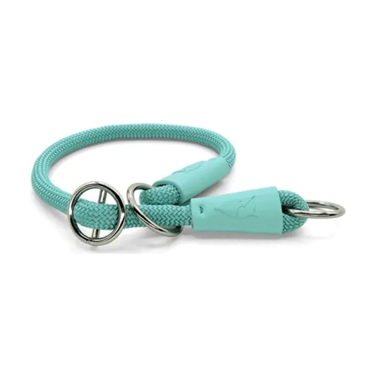 Morso halfslip hondenhalsband Regular Rope gerecycled, aquamarijn blauw, 55 x 1 cm