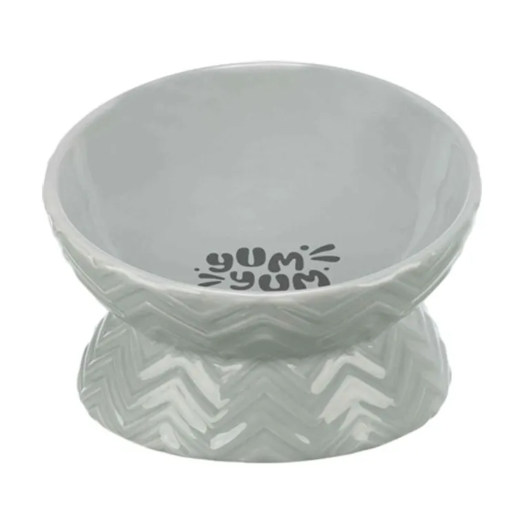 Trixie verhoogde voer- en waterbak keramiek, grijs, 350 ml 17 cm