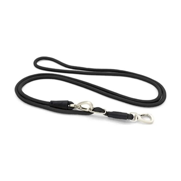 Morso hondenriem handsfree Soft Rope gerecycled, zwart, 260 x 1 cm
