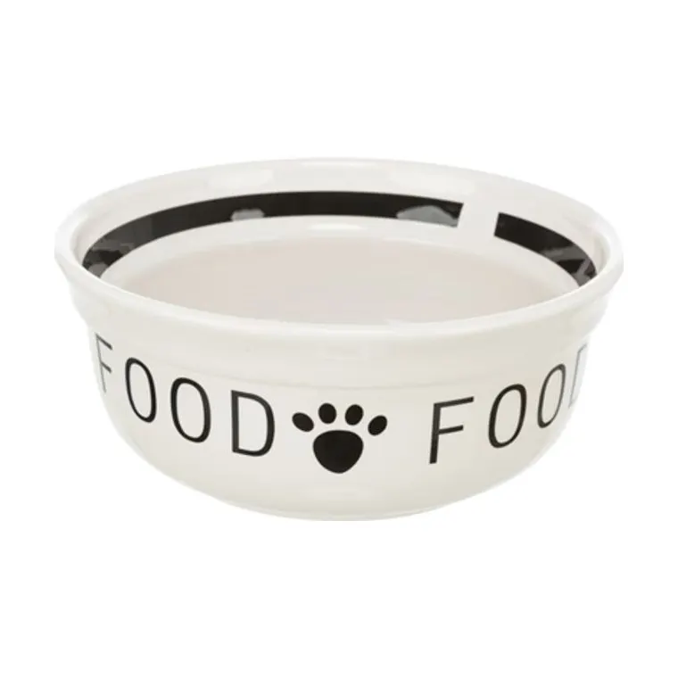 Trixie voerbak hond voer keramiek, wit/zwart, 600 ml 15 cm