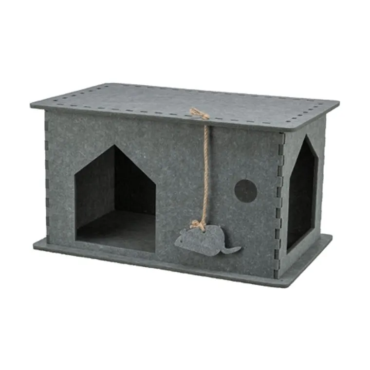 Trixie kattenmand huis Lene vilt, grijs, 54 x 30 x 35 cm
