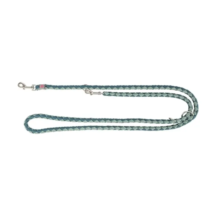 Trixie hondenriem Cavo verstelbaar, petrol/salie groen, 200 x 1,2 cm