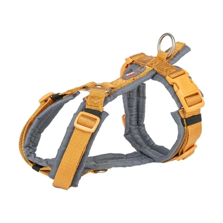 Trixie hondentuig Premium trekking Curry, geel/grafiet grijs, 36-44 x 1,5 cm