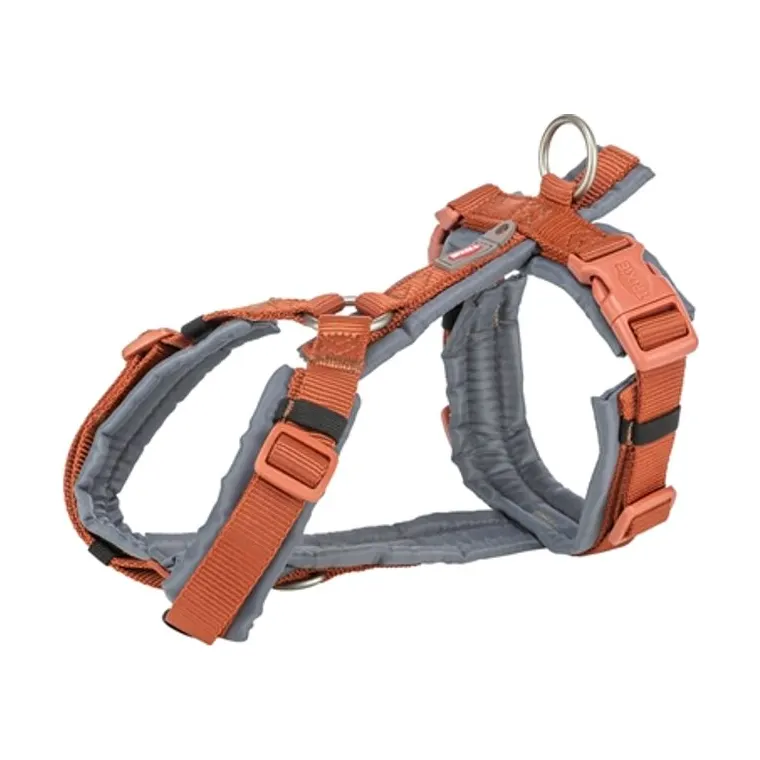 Trixie hondentuig Premium trekking, roest bruin/grafiet grijs, 32-38 x 1,3 cm
