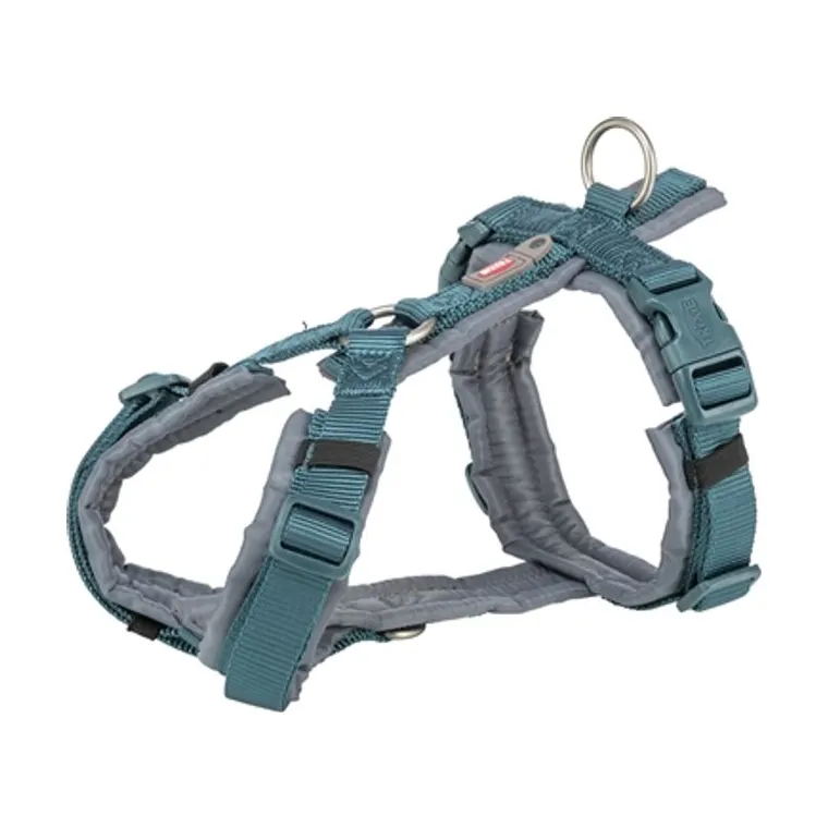 Trixie hondentuig Premium trekking, petrol blauw/grafiet grijs, 36-44 x 1,5 cm